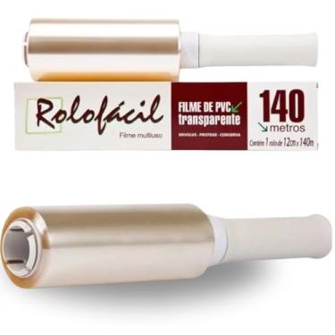 Imagem de Rolo Papel Filme Multiuso Stretch Uso Doméstico, Tatuagens, Procedimento Estético, Lava Rápido, Embalagem Frutas, Verduras, Plástico Pvc Embalagem 120cmx140m Lusafilm Rolofacil