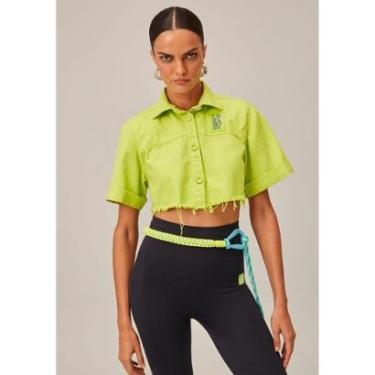 Imagem de CAMISA SARJA CROPPED COM OMBREIRAS LIMÃO REF: 501CA000433 09690 EASY LANÇA PERFUME-Feminino