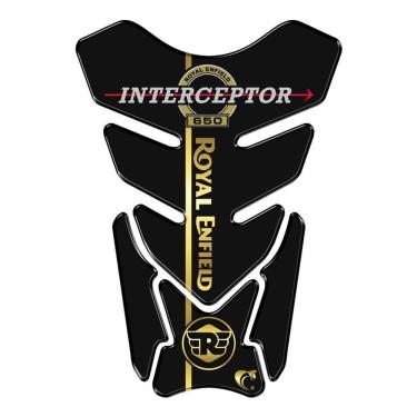 Imagem de Protetor Adesivo Moto Resinado Interceptor 650 Dourado Cor Preto