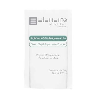 Imagem de Elemento Mineral Máscara Facial Bio Argila Verde Com Pó Água Marinha 30g Limpeza Detox e Serenidade Indicada para Pele Oleosa e Poros Dilatados.