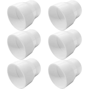 Imagem de YSIL 6 peças 5.1 cm x 1-1/5.1 cm adaptador de acoplamento redutor de PVC soquete x encaixes de tubulação, Schedule 40 conectores de soquete deslizante de PVC DWV para conexão de tubulação de