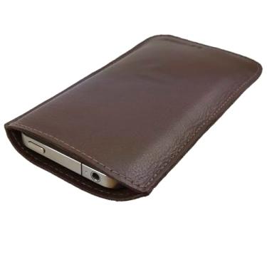 Imagem de Capa Capinha Retalho Couro Legítimo Para Calculadora Hp12c Café