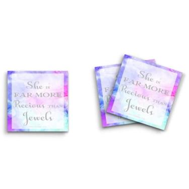 Imagem de Butler in the Home Sticky Notes Pacote com 3 7,6 cm x 7,6 cm, 50 folhas por bloco, She is Far More Precious Than Jewels Proverbs 3:15, blocos de notas engraçados fofos e engraçados papelaria papel