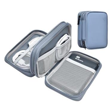 Imagem de Miloocul Capa de couro para disco rígido externo para Western Digital WD Elements/WD My Passport/WD My Passport capa de transporte de disco rígido ultra portátil de 1 TB 2 TB 4 TB 5 TB (cinza e azul,