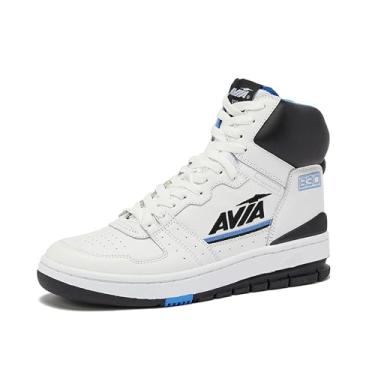 Imagem de Avia 830 Men's Basketball Shoes, Retro High Top Sneakers for Men Indoor or Outdoor, Street or Court - White/Black/Medium Blue, 5.5 Medium