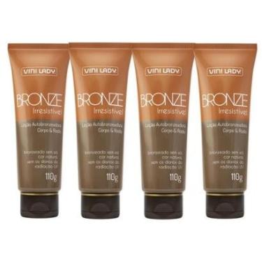 Imagem de Kit 4 Loção Autobronzeadora Creme Não Oleosa 110g Vini Lady-Unissex