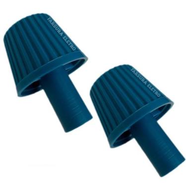Imagem de Porca Trava Hélice C/2 Peças Azul para Ventilador Cadence Eros e Eros 