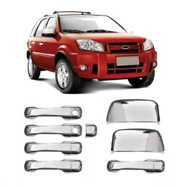 Imagem de Aplique Cromado Retrovisor Maçaneta + Traseira Ecosport 2009 - Shekpar