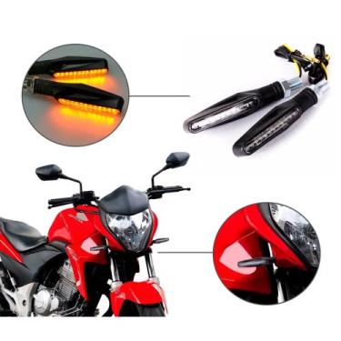 Imagem de Kit 02 Piscas Slim Moto Seta Led Sequencial Universal - STALLION