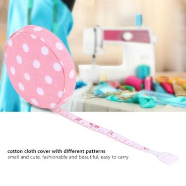 Imagem de Fita Métrica Corporal Retrátil, Precisa e Fácil de Usar, Fita Métrica Corporal (Base de rosa nº 4 com pontos brancos)