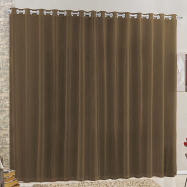 Imagem de Cortina 2 Mts Sala Quarto Voal E Linho Para Varão Barata Tabaco