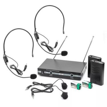 Imagem de Kit Duplo Microfone Sem Fio para Pastores, Palestrantes, Professores M