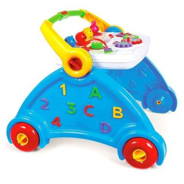 Imagem de Andador Didático Musical Azul Educativo Mesa Bebê Menino - Poliplac