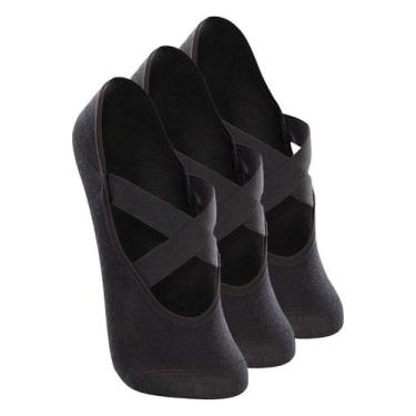 Imagem de Kit 3 Pares de Sapatilhas Antiderrapante Pilates Lupo 4942-006 - Genér