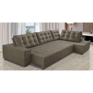 Imagem de Sofá de Canto Retrátil e Reclinável com Molas 3,00x2,00 LD Jacke Suede