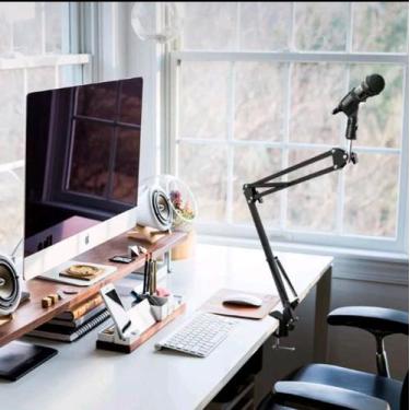 Imagem de Suporte para microfone de mesa articulado profissional multiuso - Filó