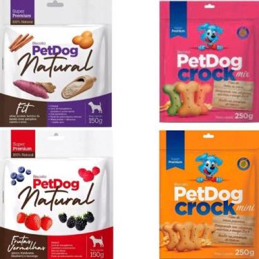 Imagem de Kit 4 Petdog Natural E Crock Super Premium Para Cães - Pet Dog