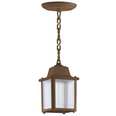 Imagem de Luminaria Pendente Externo Colonial Plastico Marrom Alz15 - Acende A L