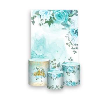 Imagem de Painel De Festa Vertical 1,50 x 2,20 + Trio De Capas Cilindro - Floral