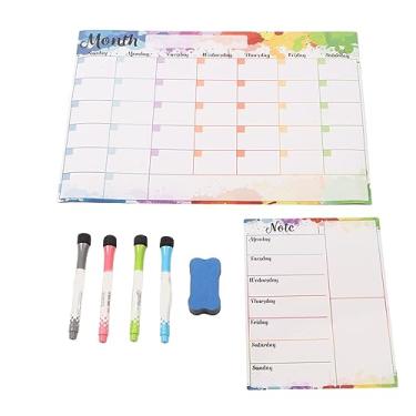 Imagem de Calendário Magnético de ímã de Borracha, Plano de Semana de Mês Apagável Calendário de Apagamento a Seco para Geladeira, Ideal para Quarto de Escritório Doméstico, Quadro de