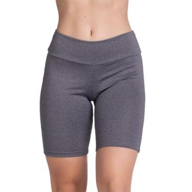 Imagem de Bermudinha Fitness Feminina Suplex Lisa Curta - WLS Modas, Cinza, GG, 