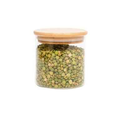 Imagem de Pote de vidro 500ml com tampa de bambu hermético redondo - Tüd - TUD, 