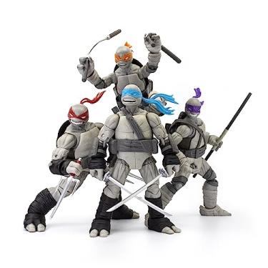 Imagem de The Loyal Subjects Teenage Mutant Ninja Turtles BST AXN IDW Comic Inspired 'Black & White' 5-inch Action Figure 4-Pack