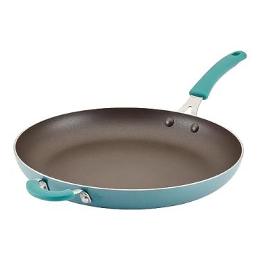 Imagem de Rachael Ray Frigideira/frigideira antiaderente Cook + Create com alça auxiliar, 35,5 cm - azul agave
