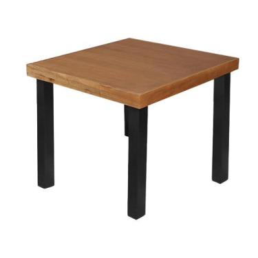Imagem de Mesa de Jantar Catarina Rústica Quadrada 1m Madeira Maciça - Castanho 