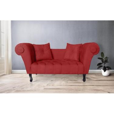 Imagem de Namoradeira Recamier Sofá Decorativo 02 Lugares Dubai Corano Vermelho 