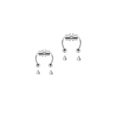 Imagem de Kit C 2 Piercing Magnético De Nariz Septo Falso - Yukio, Prata, Prata