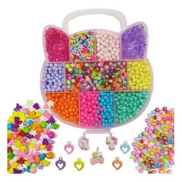 Imagem de Kit Miçanga Para Pulseira Infantil Gata 1.800 Peças - Anita Recreativo