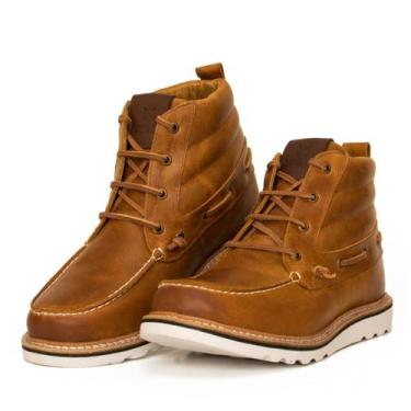 Imagem de Botina Coturno Retro Masculino Couro - RANCLAFE CALÇADOS, Laranja, 42