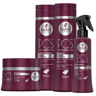 Imagem de Kit Pós-Progressiva Haskell Shampoo+ Condicionador+ Máscara 300ml/ Fluido