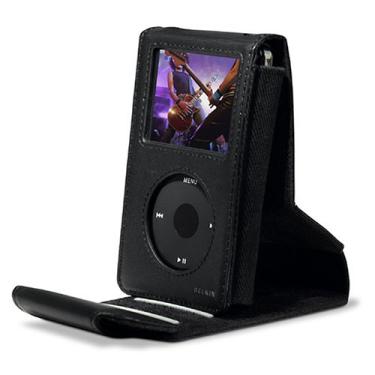 Imagem de Belkin Kickstand Case for iPod® vídeo, preto couro - capas para MP3/mp4 (Black, preto, iPod vídeo, couro)