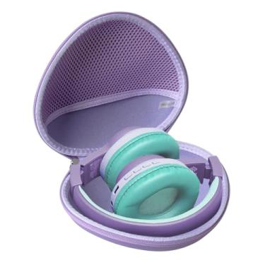 Imagem de ANLEO Capa rígida de viagem para fones de ouvido TOZO HT2 Hybrid / Soundcore Anker Life / Q30 / Q20 / Q10 Active Noise Cancelling iClever HS19 / iClever BTH12 Kids Headphones (Roxo)