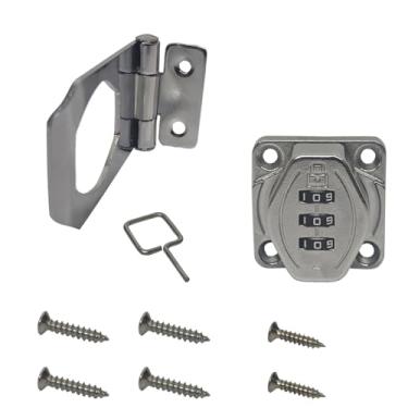 Imagem de Fechadura de porta com senha sem chave para armário Bloqueio de senha de 3 dígitos Bloqueio interno antifurto para espelho de armário superfície prateada (7,6 cm)