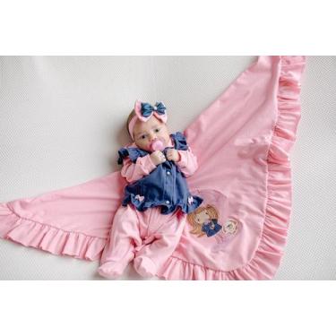 Imagem de Saida Maternidade Menina Bordada Charmosa - PEQUENO ANJO, Rosa, RN