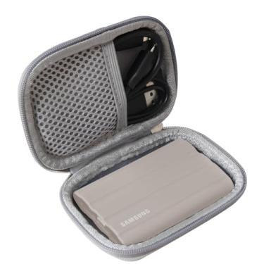 Imagem de adada Capa rígida de viagem para Samsung T7 Shield 2TB / 1TB / 4TB, SSD portátil, USB 3.2 Gen2 unidade externa de estado sólido (cinza, capa para 1 disco rígido)