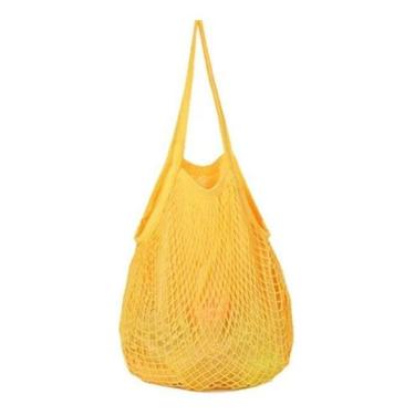 Imagem de Bolsa Sacola Feminina De Praia Tiracolo Macramê Viagem - Alwy, Amarelo