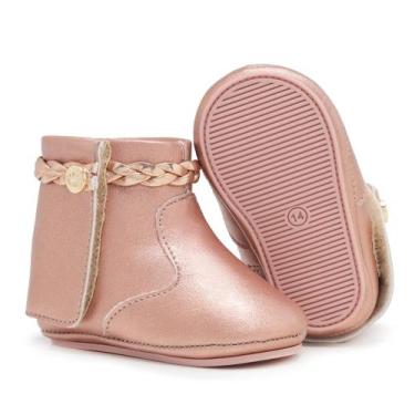 Imagem de Bota Botinha Bebê Infantil Menina Recém Nascida Rosa Maternidade Fashi