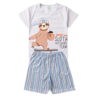 Imagem de Pijama Infantil Masculino Verão Coffe With Skateboard - Hey Kids - Bra