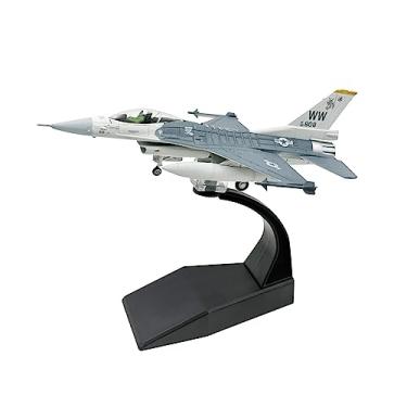 Imagem de TTETTZ 1/100 F16C Fighter Diecast Alloy Model Adultos Presentes Avião Exibição Coleção Ornamento de Aeronave para TV Gabinete Prateleira Escritório Quarto