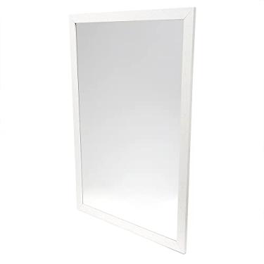 Imagem de Home Basics Espelho de parede retangular | Moldura sólida MDF | Espelho de vidro durável | Design mínimo para decoração contemporânea (60,96 x 91,44 cm, branco)