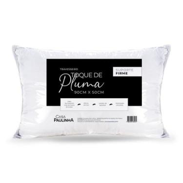Imagem de Travesseiro 90cm x 50cm King Extra Macio Toque de Plumas Suporte Firme