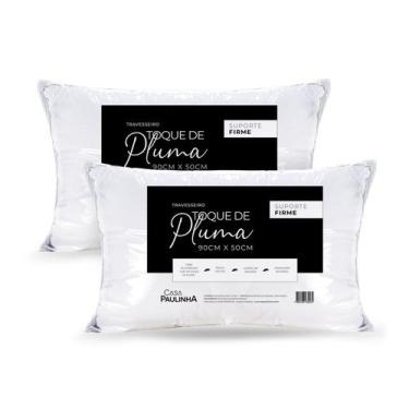 Imagem de Kit 02 Travesseiros 90cm x 50cm King Extra Macio Toque de Plumas Supor