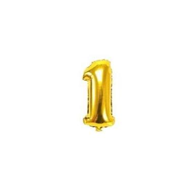 Imagem de Balão Metalizado Número Dourado de 40cm (16 Polegadas) Dourado - Plena