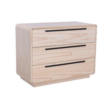 Imagem de Cômoda Infantil 3 Gavetas Wave Redonda Cor Madeira Divicar