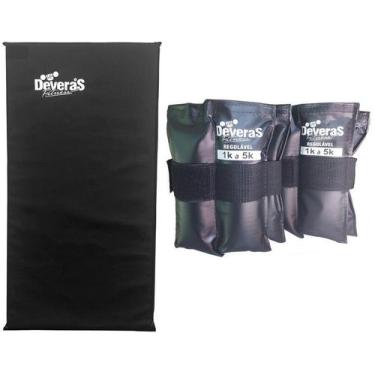 Imagem de kit caneleiras peso tornozeleira peso 5 kg ajustável / par de caneleir