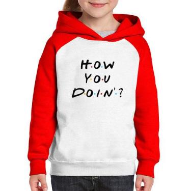 Imagem de Moletom Infantil How You Doin - Foca na Moda, Branco, Vermelho, 8
